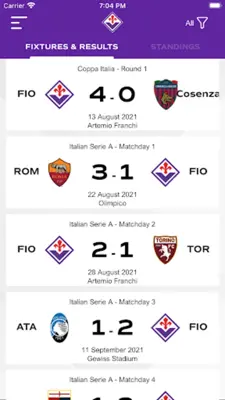 FIORENTINA OFFICIAL APP android App screenshot 1